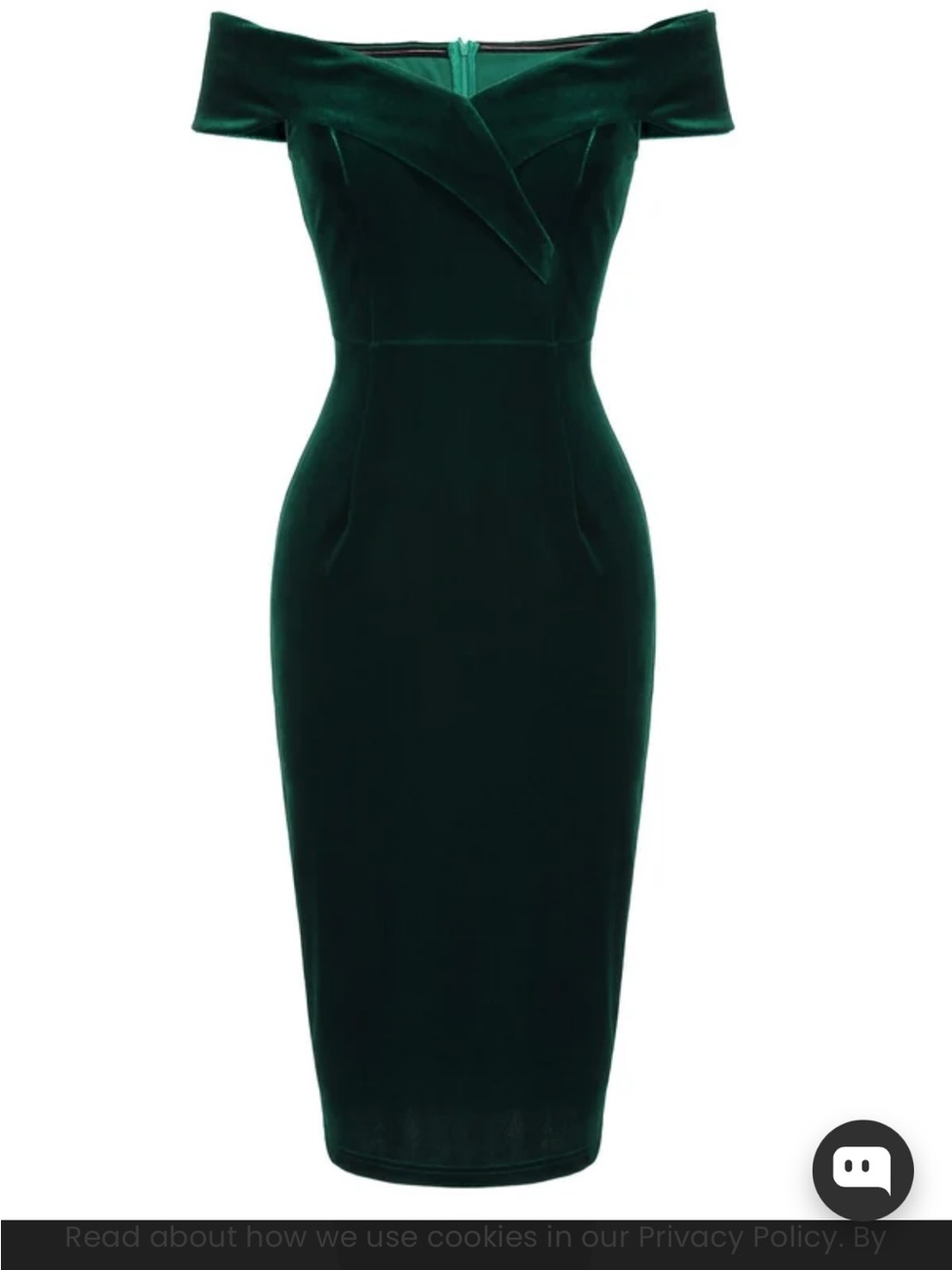 Off Shoulder Dark Green Velvet Bodycon Dress